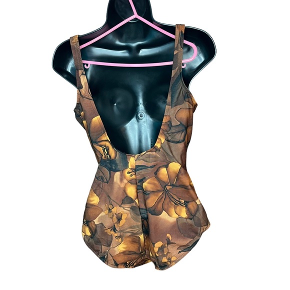 Miraclesuit Brown Pandora Floral One Piece Bathing Suit Swimsuit Size 14 - Picture 6 of 7